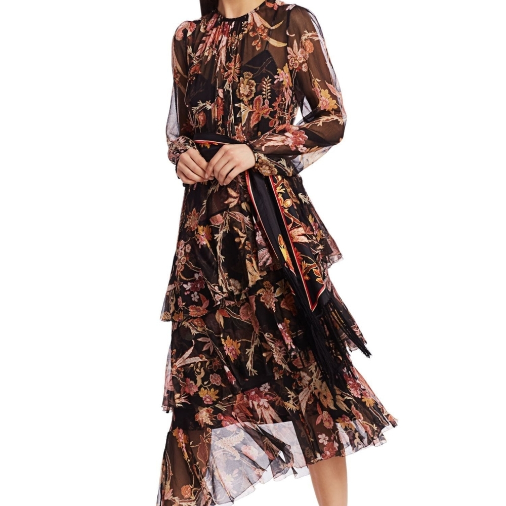 Zimmermann Wavelength Tiered Ruffle Midi WITH TAGS
